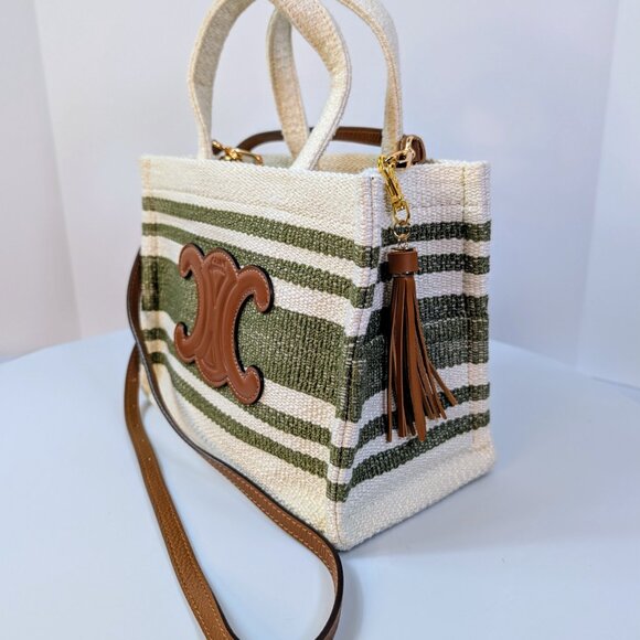 Celine Green Vertical Cabas Triomphe Tote Bag - Picture 2 of 13